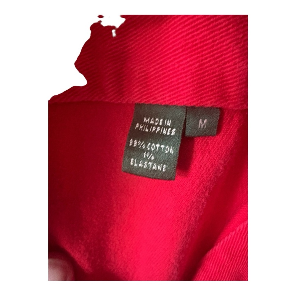Lauren Ralph Lauren Red Denim Jacket Medium Classic Trucker - Picture 9 of 13